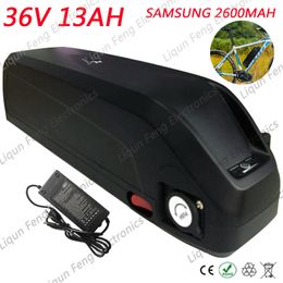 Free Customs No Tax 36V 13AH Electric Bike Battery 36V 13AH use Samsung 2600MAH cells Lithium Hailong NO.2 Bottle Battery Pack.