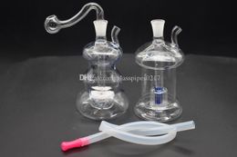 Hot Mini Glass Bongs Original Oil Rig Dabs Glass Water Pipes honeycomb Bongs small glass Hookahs shisha with 10mm male oil burner and hose