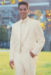 Tailcoat/Morning Style Groomsmen Notch Lapel Groom Tuxedos Men Suits Wedding/Prom/Dinner Best Man Blazer ( Jacket+Pants+Tie+Vest) G113
