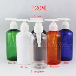 220ML Plastic Bottle With Heart Shape Lotion Pump , 220CC Empty Cosmetic Container , Shampoo / Lotion Packaging Bottle