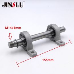 2 Bearing and M14x1mm M14 Spindle Shaft 156 mm x 14.94 mm for Mini Lathe Chuck Cartridge K01-65 K02-65 K02-50 K01-63B