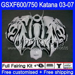 GSX600F For SUZUKI GSXF 600 750 GSXF600 2003 2004 2005 2006 2007 Black flames new 293HM.30 GSXF-750 KATANA GSXF750 03 04 05 06 07 Fairings