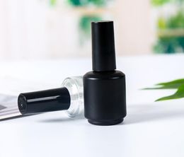 15ml Frost Black Empty Nail Polish Bottles Vials Containers Sample Bottles with Brush Cap for Nail Art SN1417