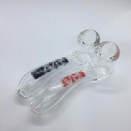 Colourful Transparent Pyrex Glass Handpipe Tube Bong Portable Handmade Innovative Design Smoking Pipe Easy Clean High Quality Hot Cake DHL