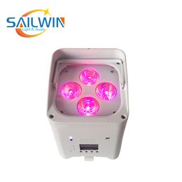 China Stage Light 4x18W 6in1 RGBAW UV Lithium Battery Operated Wireless APP Mobile MINI DJ LED Par Light For Event Party Club