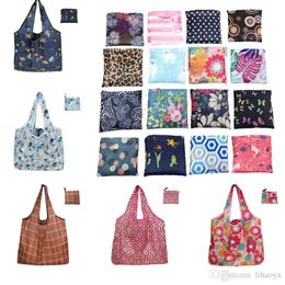 New folding Bag Shopping Bags Reusable Storage Bag Eco Friendly Handbags Tote Bags Large printed shoulder DA374