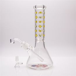 12in Hookah beaker Colour pattern glass bong waterpipe dabrig with 1 clear bowl included
