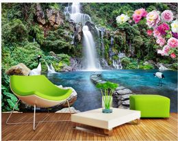 Mountain waterfall 3D mural landscape wall wallpaper for walls 3 d for living room