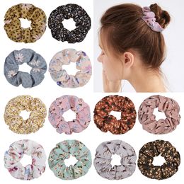 Novelty Women Printed Hair Scrunchie Floral Elastic Hair Band For Lady Hair Rope Ponytail Holder Hairband Headwear Accessory