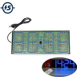 Freeshipping ECL-132 DIY Kit e Clock Screen Display Kits Electronic Suite With Patch Remote Control 132pcs 5mm LEDs Display Clock