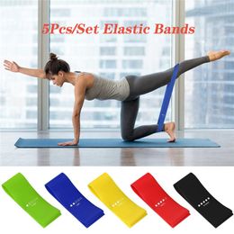 5Pcs/Set Fitness Elastic Bands Yoga Resistance Rubber Bands Indoor Outdoor Fitness Equipment Pilates Sport Training Workout Elastic Bands