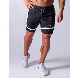 Fashion 2 in 1 Shorts Men Running Sport Double layer Built-in pocket Short Pants Gym Fitness Jogging Summer Male Beach Shorts