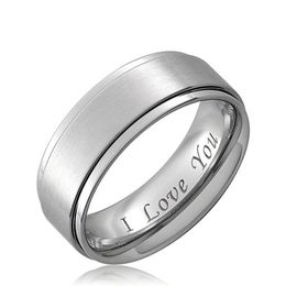 -Mode paar Ringe 6 mm und 8 mm schwarz oder Silber Titan Ring Ehering eingraviert ich liebe dich