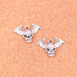 175pcs Charms fly skull bat Antique Silver Plated Pendants Making DIY Handmade Tibetan Silver Jewelry 22*16mm