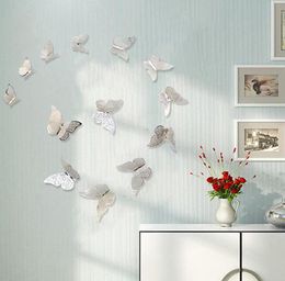 3D Hollow Butterfly Art Wall Stickers Decals Bedroom Room Home Decoration Party Wedding Television Fridge Sticker Room Decoration LSK102