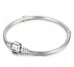 Pulseiras de prata esterlina 925 3 mm Corrente de cobra Fit Charm Bead Bangle Bracelete Jóias presente para homens e mulheres GB1671