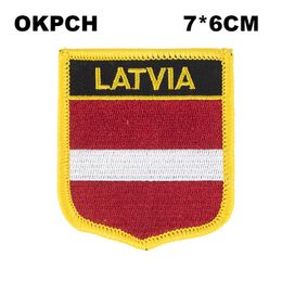 Latvia Flag Embroidery Iron on Patch Embroidery Patches Badges for Clothing PT0098-S