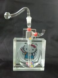 Kitty's kettle Bongs Oil Burner Pipes Water Pipes Glass Pipe Oil Rigs Smoking Free Shippin