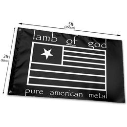 Lamb of God Pure American Metal Flag 150x90cm 100D Polyester Digital Printing Sports Team School Club Indoor Outdoor Shipping Free Shipping