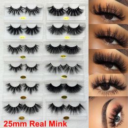 3D Mink Eyelashes 25mm Real Mink False Eyelash 5D False Eyelashes Long Dramatic Natural Thick Mink Lashes Handmade Makeup Volumn Lashes