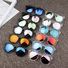 Set of 5 Fashionable Mirror Lense foldable sunglasses for Kids - Reflective Frame for Summer Beach and Outdoor Sun Protection