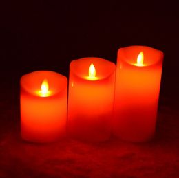 LED Flameless Led Candles Pillar Led Candle Moving Wick Real Wax with Timer and Remote Control