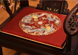 Chinese Embroidery Dragon Chair Seat Cushion Office Home Sofa Chair Anti-slip Seat Pad Xmas Decor Dining Chair Armchair Seat Cushions