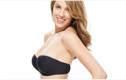 Dropshipping New hot Strapless underwear Gathered no trace thick silicone chest patch one-piece breathable invisible bra