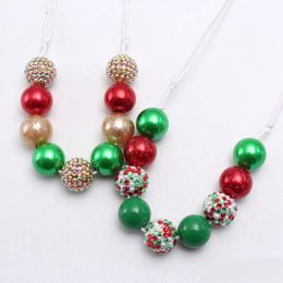 Christmas Girl Necklace Kids Colorful bubble beads Necklace Candy beads Sweet Girl Charms Necklace Gift 2Styles