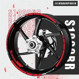 Customizable motorcycle inner ring protection stickers wheel decoration logos and decals night warning film for Honda S1000RR S100197Q