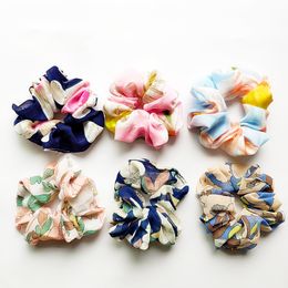 Hair Scrunchies Tie Accesories for Women Girl's Child Ponytail Holder Rope Flowers Hair scrunchie Hair bands Spring Headbands 50pcs FQ1016