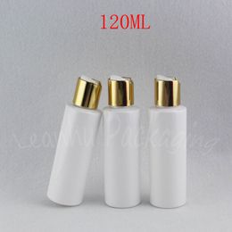 120ML White Flat Shoulder Plastic Bottle , 120CC Lotion / Shampoo Packaging Bottle , Empty Cosmetic Container ( 50 PC/Lot )