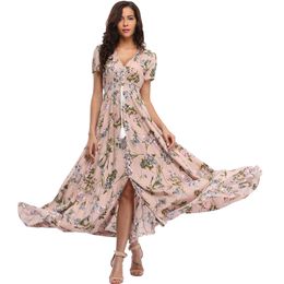 Women Plus Size Maxi Dress Loose Cotton Solid Color Short