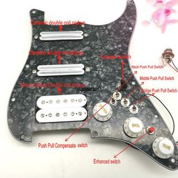 Multiple Function Guitar Pickups Pickguard SSH White Dual Track Pickup Super Wiring Assembly Very powerful Features