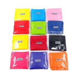 Eco Friendly Storage Handbag Foldable Usable Shopping Bags Reusable portable Grocery Nylon Large Bag Pure Colour Free DHL