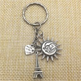 I Will Come To You Pendant Metal Alloy Keychains 2pcs Travel Keyring Friendship Best Friend Jewellery Cross Angel Sun Charms