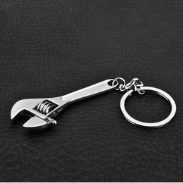 100pcs/Lot Wrench Keychain Machine Tools Model Adjustable Spanner Key Chain Ring Keyfob Key Holder Keyring Gift