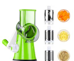 Vegetable Cutter Kitchen Tool Round Mandoline Quick Manual Slicer Multifunctional Vegetable Cutter Hand Rock Rotary Shaver Potato Chipper