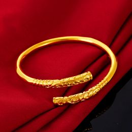 Vintage Style Expandable Bangle 18k Yellow Gold Filled Cuff Bracelet Gift Can Adjust Womens Mens Bangle