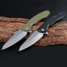 2020 High Quality HHY03 Ball Bearing Flipper Folding Knife D2 Stone Wash Blade G10 Handle Outdoor Camping Hiking Survival Folding Knives