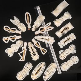 Cute Bowknot Bobby Pin Hair Clip Mix Style Women Pearl Barrettes Fashion Hair Accessories for Gift Party Wholesale