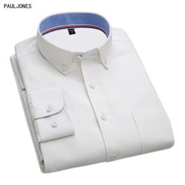 PAULJONES 2017 Spring Latest Long Sleeve Oxford Casual Business Mens Shirts High Quality Stylish China Imported Male Clothing