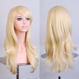 Size: adjustable Select color and style 8color 70cm Women Fashion Full Anime Synthetic Long Curly Wavy Hair Party Cosplay Full