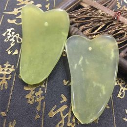 Natural Jade Board Green Jade Stone Cure Massage GuaSha Tool Body Face Relaxation Beauty Health Care Tool RRA3187