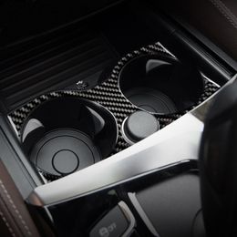 Car styling sticker For BMW 5 Series 6GT G30 G32 G38 Accessories Carbon Fibre Car Inner Control Gear Shift Panel Water Cup Holder Cover Trim