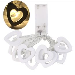 SXI 80pcs lot wholesale Love Wooden Heart Battery Powered String Fairy Patio Light For Christmas Garden Wedding Party Patio LED Light