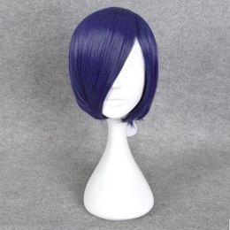 Tokyo Ghoul Tokyo Guru Toka Kirishima Touka Short Blue Purple Anime Cosplay Wig