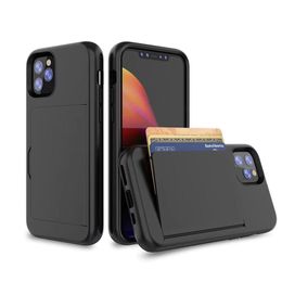 Wallet Card Slot Holder Hidden Back Full Body Shock Absorption Protective Phone Case Cover For Iphone 11 Pro Max