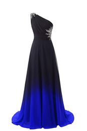 2020 Newest Hot Sale Sexy Halter Gradient Prom Dresses With Long Chiffon Plus Size Ombre Evening Party Gowns Formal Party Gown QC1469