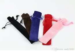 new Velvet Pen Pouch Holder Single Pencil Bag Pen Case Rope Locking Gift Bag